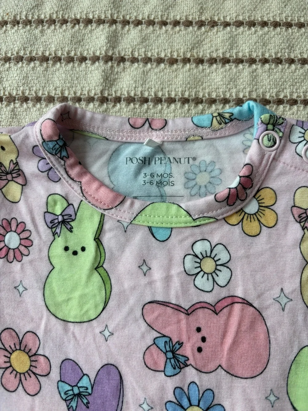Posh Peanut Pink Pastel Peeps Bunny & Flower Skater Dress